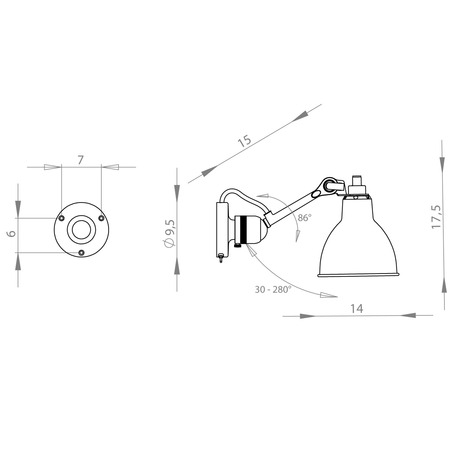 Lampe Gras 304 Wandleuchte