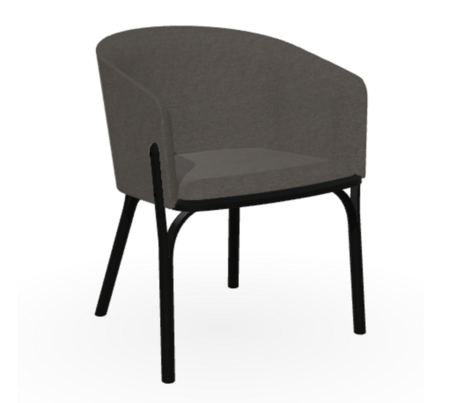 Ton Armlehnstuhl Split - B123 Black Grain - Lerma 882