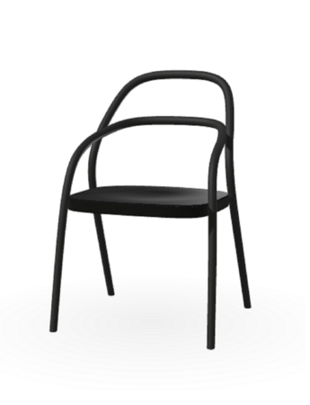 Ton Stuhl 002-B123 black grain-B105 Dark Wenge