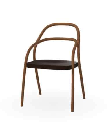 Ton Stuhl 002-B114 nougat-B112 Dark Chocolate