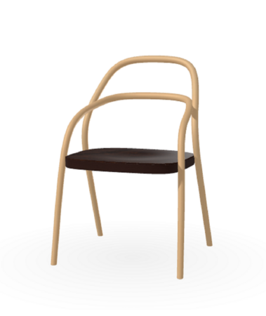 Ton Stuhl 002-Natural-B112 Dark Chocolate