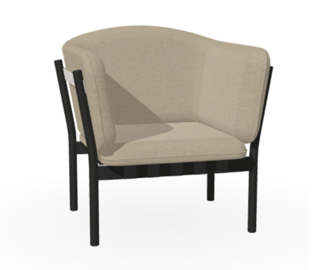 Ton Lounge Sessel Dowel - Black Grain (B123) - Fargo 927 - Grain Gris 01 - Black