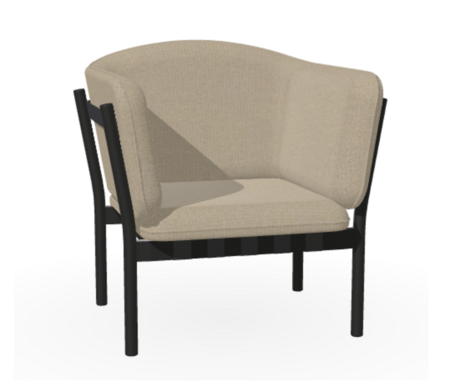 Ton Lounge Sessel Dowel - Black Grain (B123) - Fargo 927 - Grain Negro 90 - Black