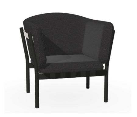 Ton Lounge Sessel Dowel - Black Grain (B123) - Fargo 990 - Grain Gris 01 - Black