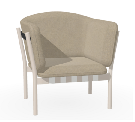 Ton Lounge Sessel Dowel - B276 White Powder - Fargo 927 - Grain Negro 90 - Grey