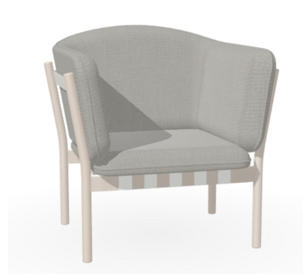 Ton Lounge Sessel Dowel - B276 White Powder - Jim 828 - Grain Gris 01 - Grey