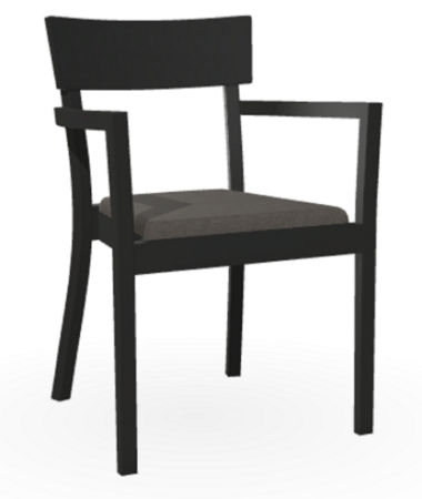 Ton Armlehnstuhl Bergamo - B123 black grain - Lerma 882