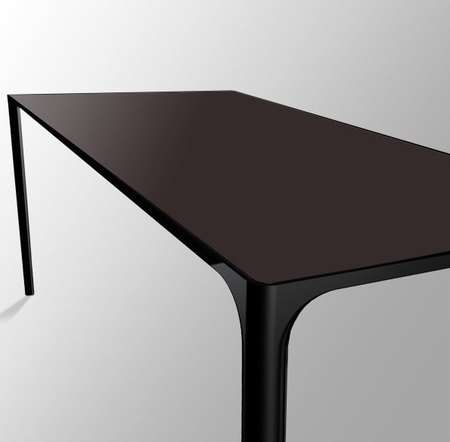 Arper Nuur 160 x 79 cm Gestell Schwarz Tisch-Dunkelgrau