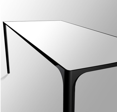 Arper Nuur 160 x 79 cm Gestell Schwarz Tisch-Weiss