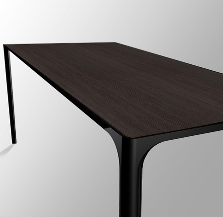Arper Nuur 120 x 79 cm Gestell Schwarz Tisch-Wenge