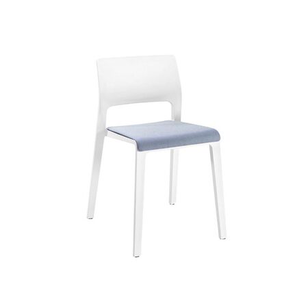 Arper Juno 3604 Weiß mit Sitzpolster Stuhl-Graublau