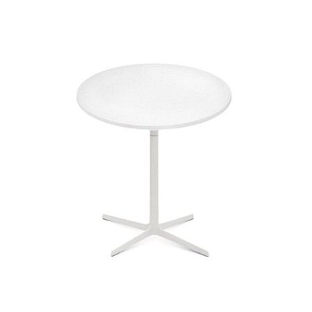 Arper Fred H 74 Runder Beistelltisch-Weiss Lackiert