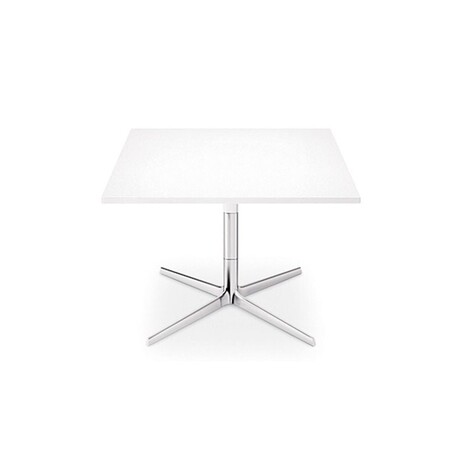 Arper Fred H 50 Quadratisch Beistelltisch-Aluminium Glänzend