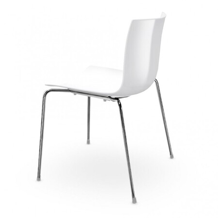 Arper Catifa 46 0251 Einfarbig Stuhl-Weiß PO101 / Gestell Chrome - CRO
