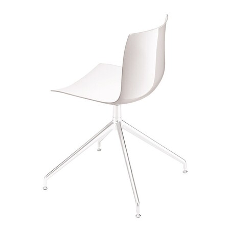 Arper Catifa 46 0368 Drehfussgestell Stuhl - Weiss PO101 / Gestell Weiss lackiert / Ohne Armlehnen