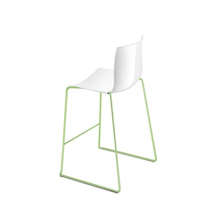 Arper Catifa 46 0471 Einfarbig Barhocker 76 cm - Weiß PO101 / Gestell Grün Lackiert