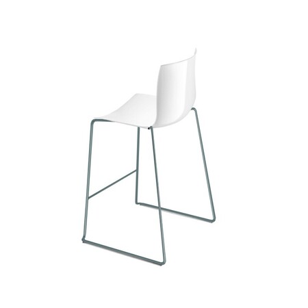Arper Catifa 46 0471 Einfarbig Barhocker 76 cm - Weiß PO101 / Gestell Petrol Lackiert