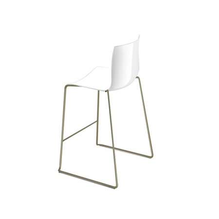 Arper Catifa 46 0471 Einfarbig Barhocker 76 cm - Weiß PO101 / Gestell Taubengrau Lackiert
