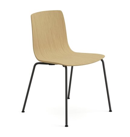 Arper Aava 02 - 7623 - Stuhl - V25 Schwarz matt  - L0022 Eiche Natur