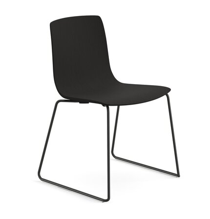 Arper Aava 02 - 7624 - Kufengestell Stuhl - V25 Schwarz matt  - L0006 - Schwarz