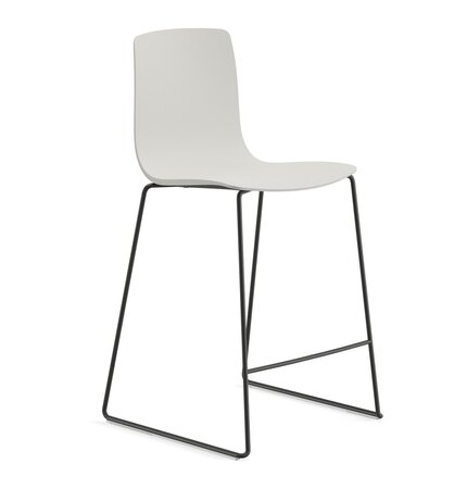 Arper Aava 02 - 7605 - Thekenhocker - V25 Schwarz matt  - PG00011 - Weiss