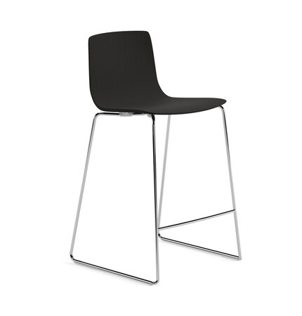 Arper Aava 02 - 7628 - Thekenhocker - Chrom - L0006 - Schwarz