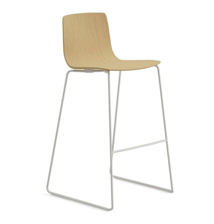Arper Aava 02 - 7629 - Barhocker - V 68 Weiß matt - L0022 - Eiche Natur