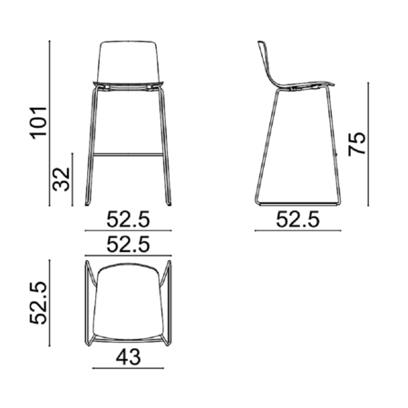 Arper Aava 02 - 7629 - Barhocker