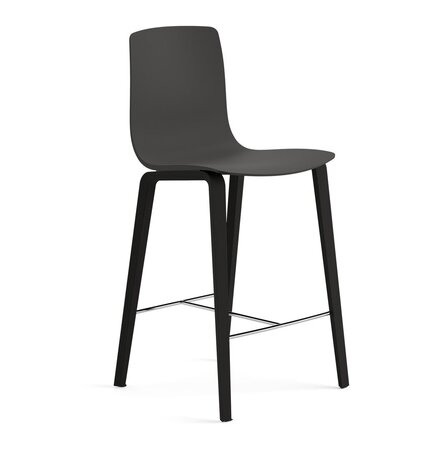 Arper Aava 02 - 7607 - Thekenhocker - L0006 - Schwarz - PG00015 - Anthrazit