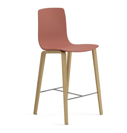 Arper Aava 02 - 7607 - Thekenhocker - L0022 - Eiche Natur - PG00012 - Terrakotta