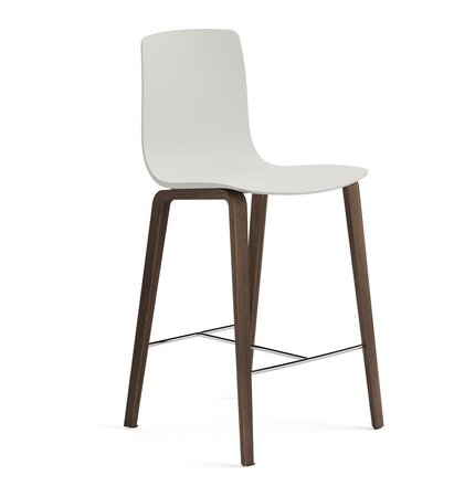 Arper Aava 02 - 7607 - Thekenhocker - L0028 - Nussbaum - PG00011 - Weiss