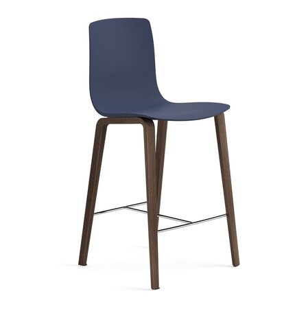 Arper Aava 02 - 7607 - Thekenhocker - L0028 - Nussbaum - PG00014 - Blau