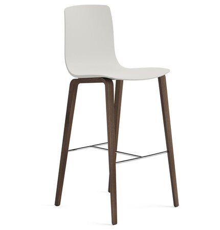 Arper Aava 02 - 7608 - Barhocker - L0028 - Nussbaum - PG00011 - Weiss