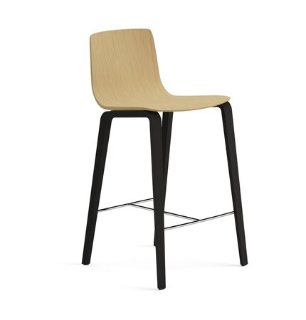 Arper Aava 02 - 7630 - Thekenhocker - L0006 - Schwarz - L0022 - Eiche Natur