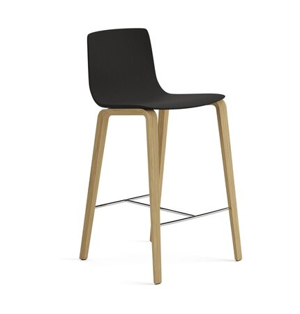 Arper Aava 02 - 7630 - Thekenhocker - L0022 - Eiche Natur - L0006 - Schwarz