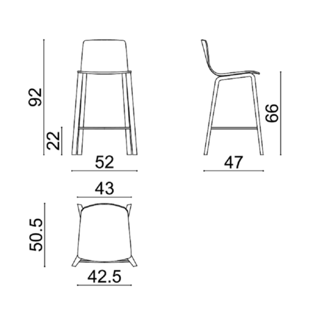 Arper Aava 02 - 7630 - Thekenhocker