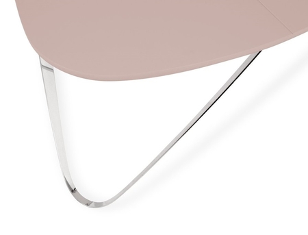 Joval Couchtisch Plektron \ Lack Pastellrosa Edelstahl