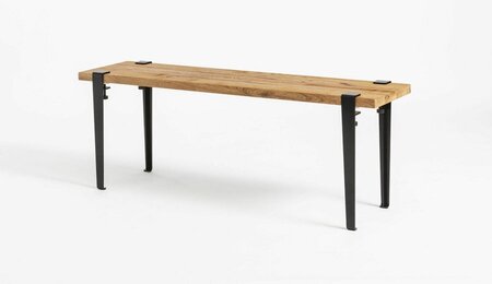 Tiptoe Duke Bench In Reclaimed Wood - Graphite Black