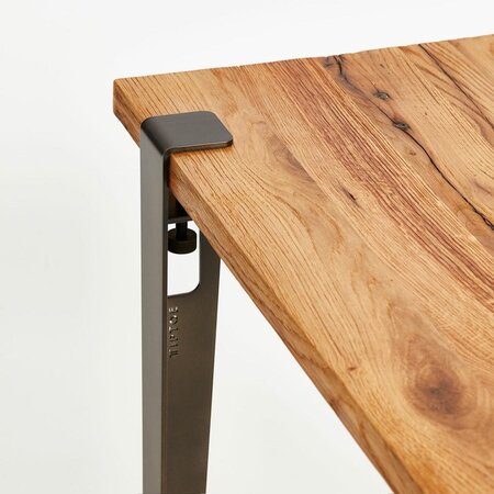 Tiptoe Noma Desk In Reclaimed Wood - Dark Steel