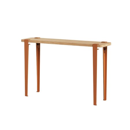 Tiptoe Lima Side Table - Solid Oak - Tangerine Red