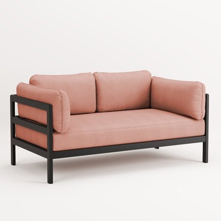 TIPTOE EASY SOFA – 2 SEATS - GRAPHITE BLACK - VINTAGE PINK