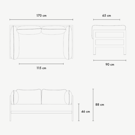 TIPTOE EASY SOFA – 2 SEATS