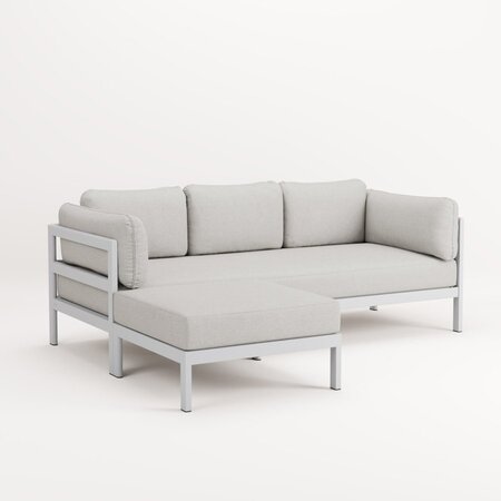 EASY CORNER SOFA – 3 TO 4 SEATS - AUSTRAL GREY - HEATHER GREY