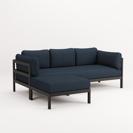 EASY CORNER SOFA – 3 TO 4 SEATS - GRAPHITE BLACK - MIDNIGHT BLUE