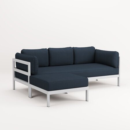 EASY CORNER SOFA – 3 TO 4 SEATS - AUSTRAL GREY - MIDNIGHT BLUE