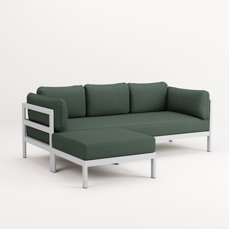 EASY CORNER SOFA – 3 TO 4 SEATS - AUSTRAL GREY - FOREST GREEN 