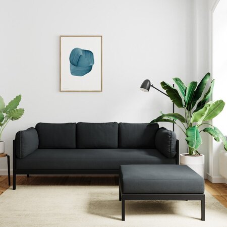 EASY OTTOMAN – CORNER UNIT - GRAPHITE BLACK - SLATE GREY