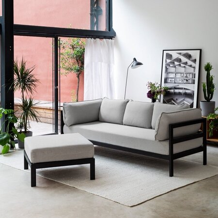 EASY OTTOMAN – CORNER UNIT - GRAPHITE BLACK - HEATHER GREY