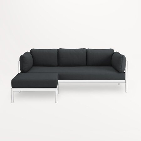 TIPTOE EASY SOFA COVERS SET - 3 TO 4 SEATER + OTTOMAN - SLATE GREY