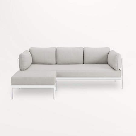 TIPTOE EASY SOFA COVERS SET - 3 TO 4 SEATER + OTTOMAN - HEATHER GREY